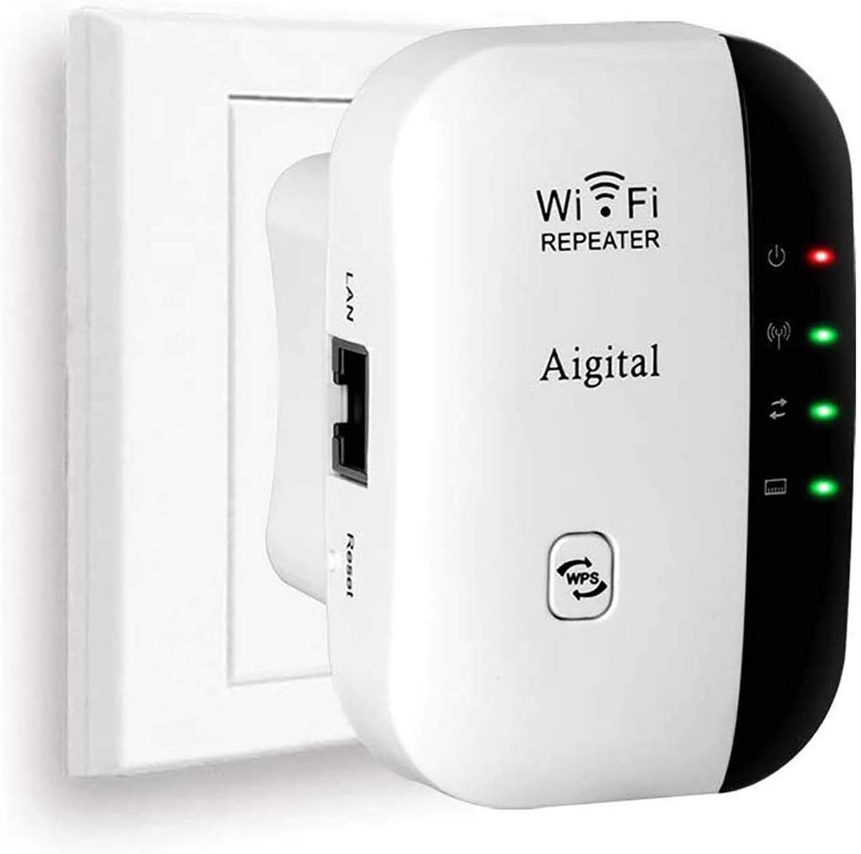 Aigital WLAN Booster WiFi Amplifier Range Extender 300Mbps Multifunction Mini Wi-Fi Signal Amplifier Wireless Access Point 2 4GHz with WPS Function Approved