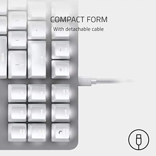 Razer BlackWidow Lite Gaming Keyboard Orange Switches TKL Mercury USA Layout QWERTY ISO
