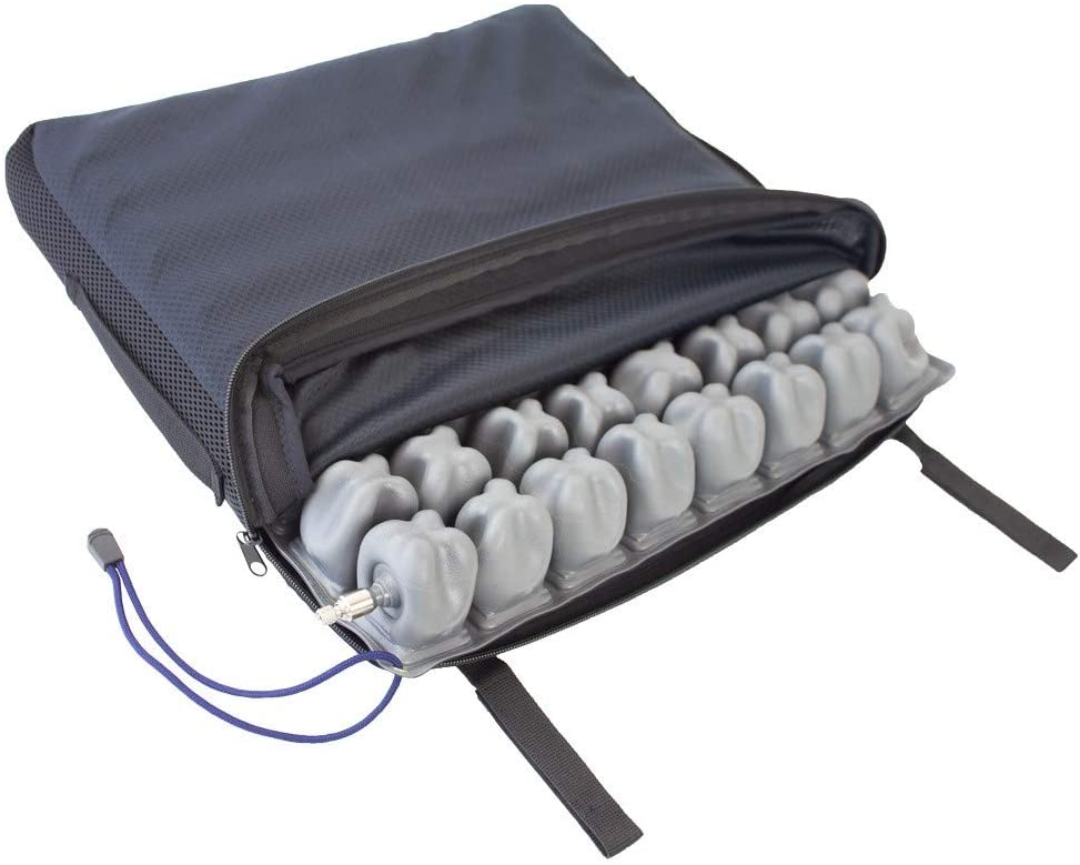 Mobiclinic, Modell Q-AIR, Anti-Dekubitus Kissen, Luftkissen, 1 Ventil, 40 x 40 x 6 cm, Orthopädisches Sitzkissen, für Rollstuhl, ergonomisches Kissen, Sitzkomfort