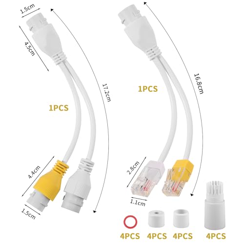 TXErfolg RLA-POECS1 PoE-Combiner & Splitter Adapter für 2 IP-Kameras, 1-Kabel Stromversorgung, wasserdicht, Plug & Play, kompatibel mit Reolink