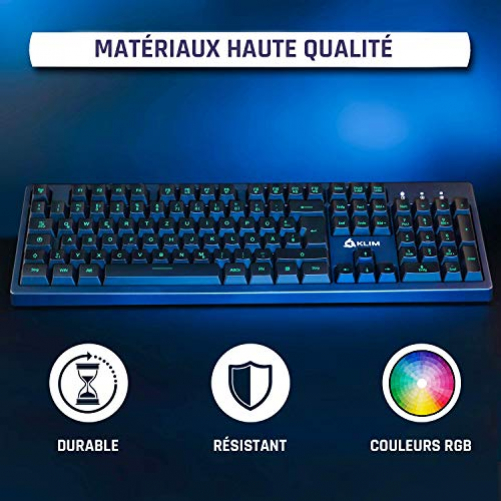 KLIM Bolt RGB Gaming Tastatur Multimedia-Steuerung Wired FR-Layout