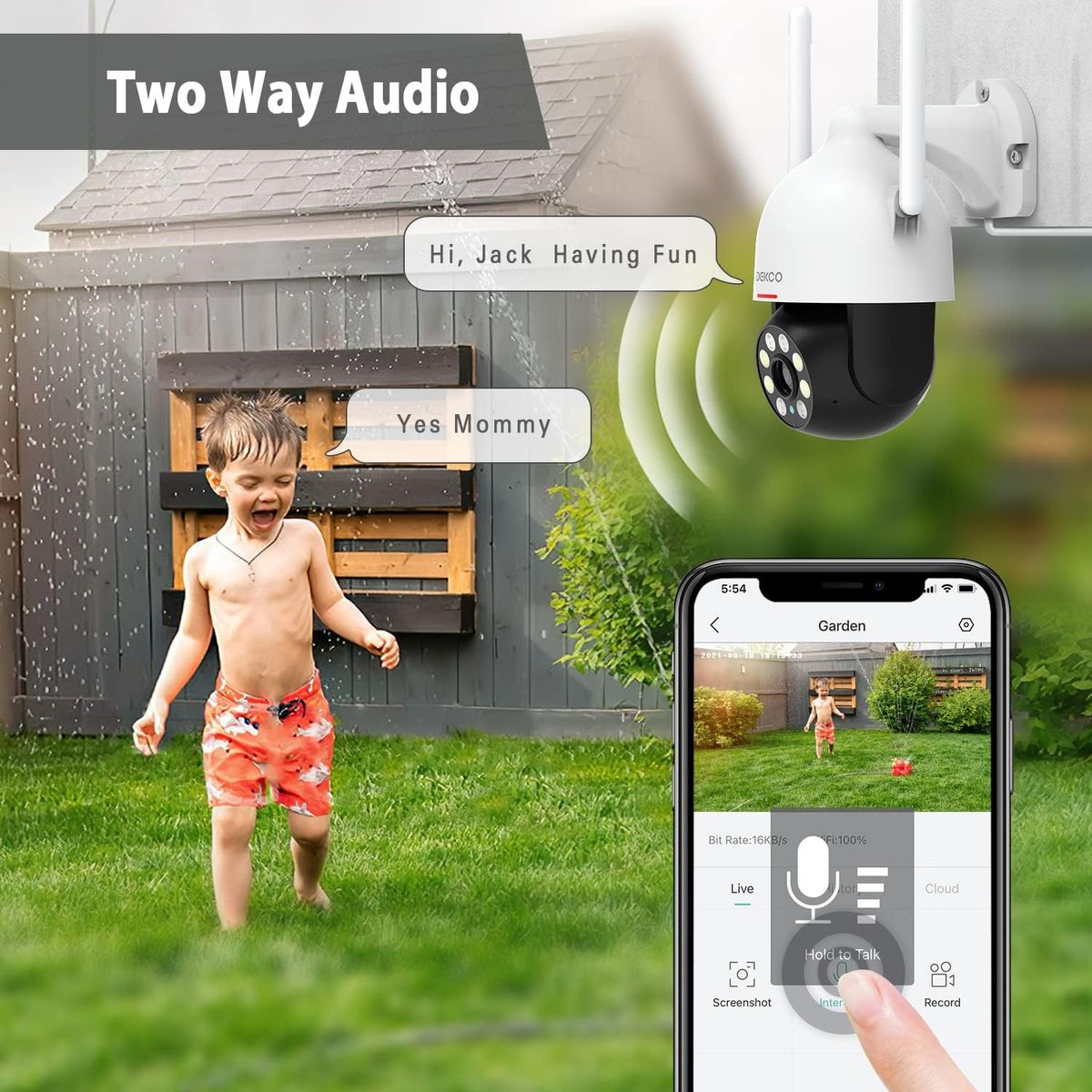 DEKCO 2K Überwachungskamera Aussen WLAN, 350°/90° Schwenkbar WLAN Kamera Outdoor, 3MP WiFi Kamera mit Automatische Verfolgung, 30m Nachtsicht in Farbe, 2-Wege Audio, IP66…