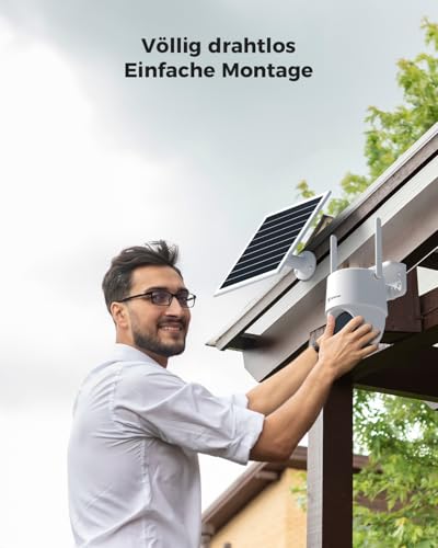 COCOCAM ZY-Q6 4G LTE Außen-Überwachungskamera mit eSIM, 3MP (2304×1296), 15000mAh Akku & 8W Solarpanel, IP66, Nachtsicht 30m, KI-Personenerkennung, PTZ 355°/90°