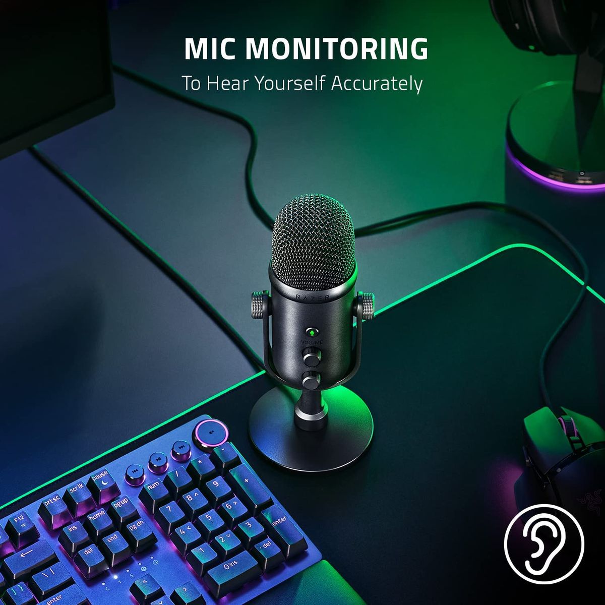 Razer Seiren V2 Pro Microphone USB Streaming Broadcasting 96 kHz PC Black