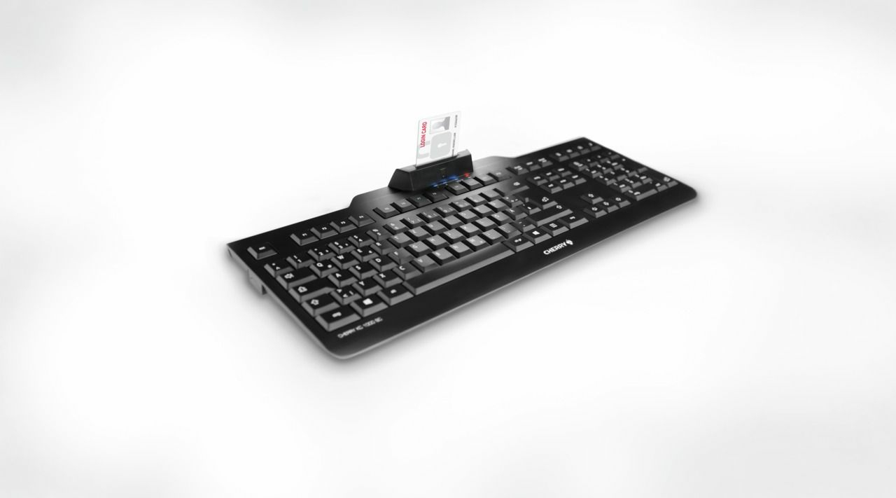 CHERRY KC 1000 SC Kabelgebundene Sicherheitstastatur mit Smart Card Terminal, Smart Card Reader, PIN-Eingabe - (CHE Layout - QWERTZ)