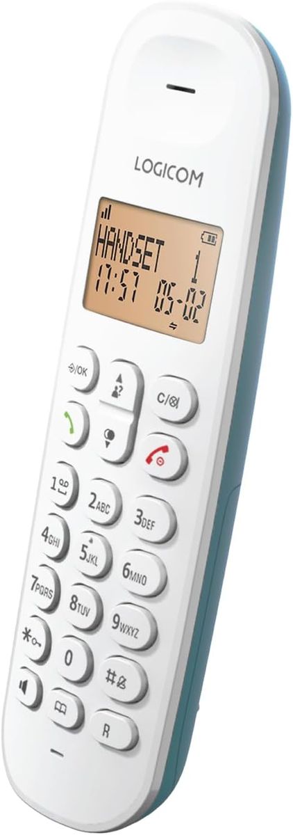 Logicom ILOA 150 Schnurloses Festnetztelefon ohne Anrufbeantworter – Solo – analoge und dect-Telefone – Türkis Neue Version türkis