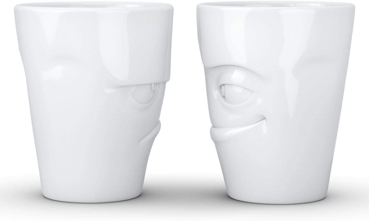 Fiftyeight TV Cups Set Mug without Handle (Set of 2 Grummelig + Verschm with each 350 ml)