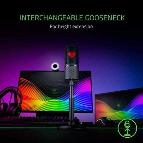 Razer Seiren Emote Microphone USB Streaming Broadcasting 8-Bit Emoticon LED Display Black