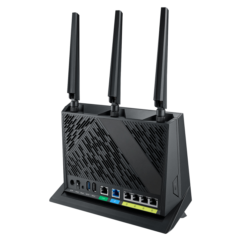 ASUS RT-AX86U Pro AX5700 AiMesh Dual Band WiFi 6 Gaming kombinierbarer Router (Tethering als 4G und 5G Router-Ersatz, PS5-kompatibel, Mobile Game Mode, AiProtection Pro, 2.5G Port, Gaming Port) 5.700 Mbit/s 1x WAN + 4x LAN + 2x USB 3.2