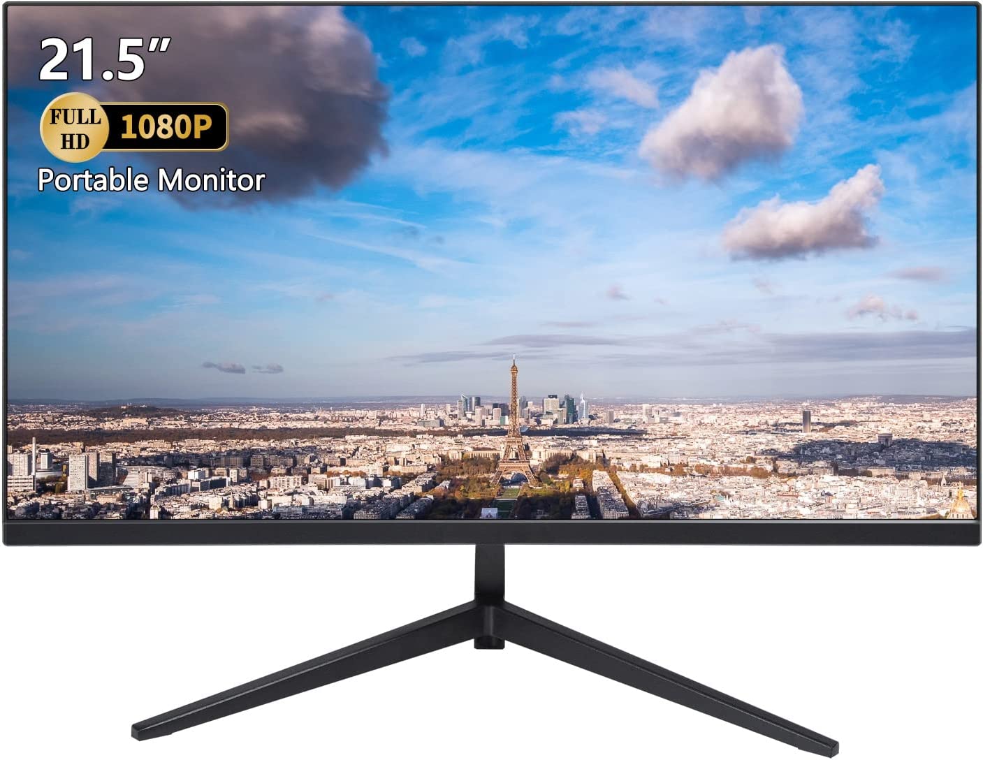 ZFTVNIE PC Monitor 21,5" FHD 1920x1080P IPS Bildschirm Rahmenlos 75Hz 5ms Reaktionszeit VGA & HDMI Anschlüsse Computer Monitor für Laptop/Xbox/PS3/PS4