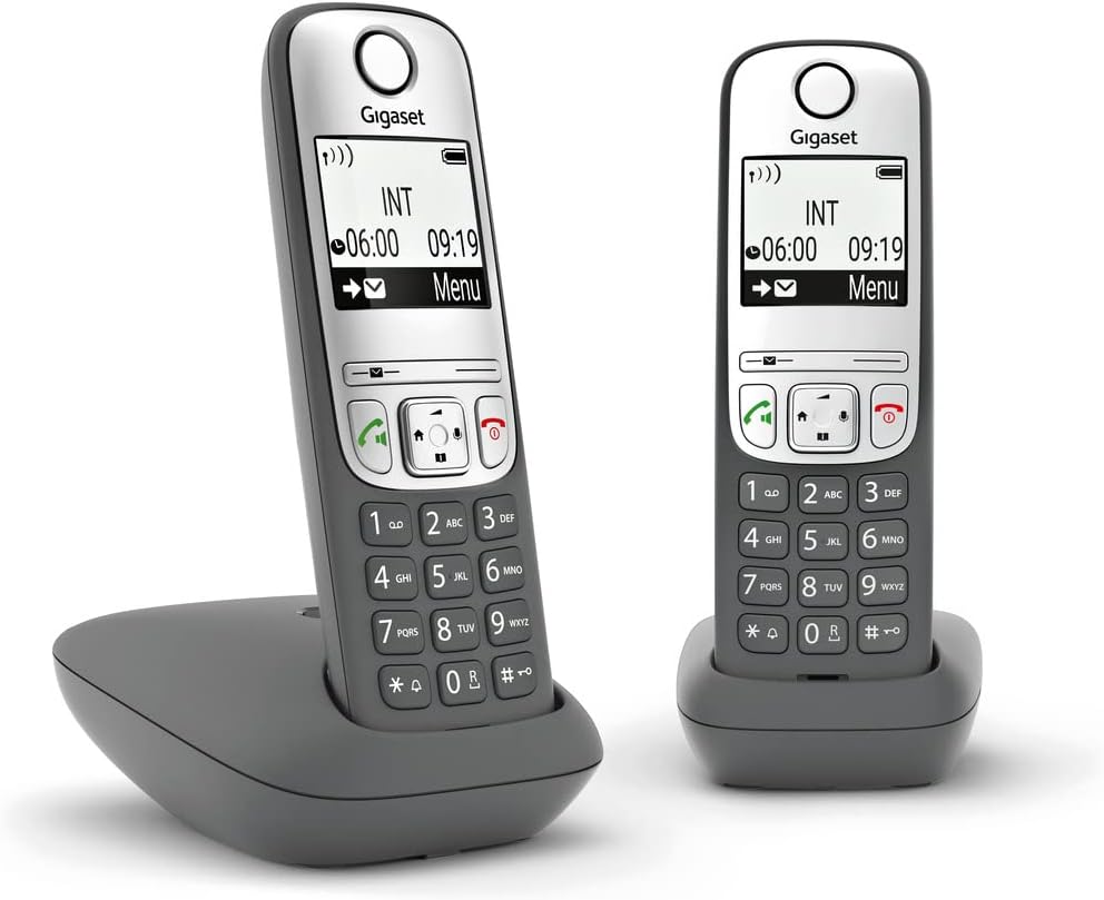 Gigaset AS485 Duo, Telefoni Cordless, Vivavoce, Trasferimento di chiamata, Tastiera Illuminata, Chiamate interne tra i due portati, [Italia] 2 pezzi