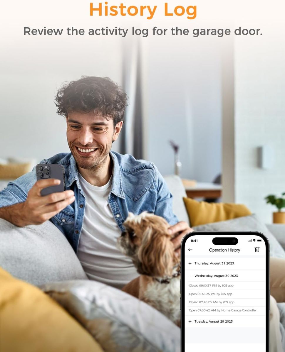 Refoss RSG100 Smart Garagentoröffner, WLAN 2,4 GHz, App-Steuerung, Alexa & Google kompatibel, Kein Hub erforderlich, Steckertyp C (EU)