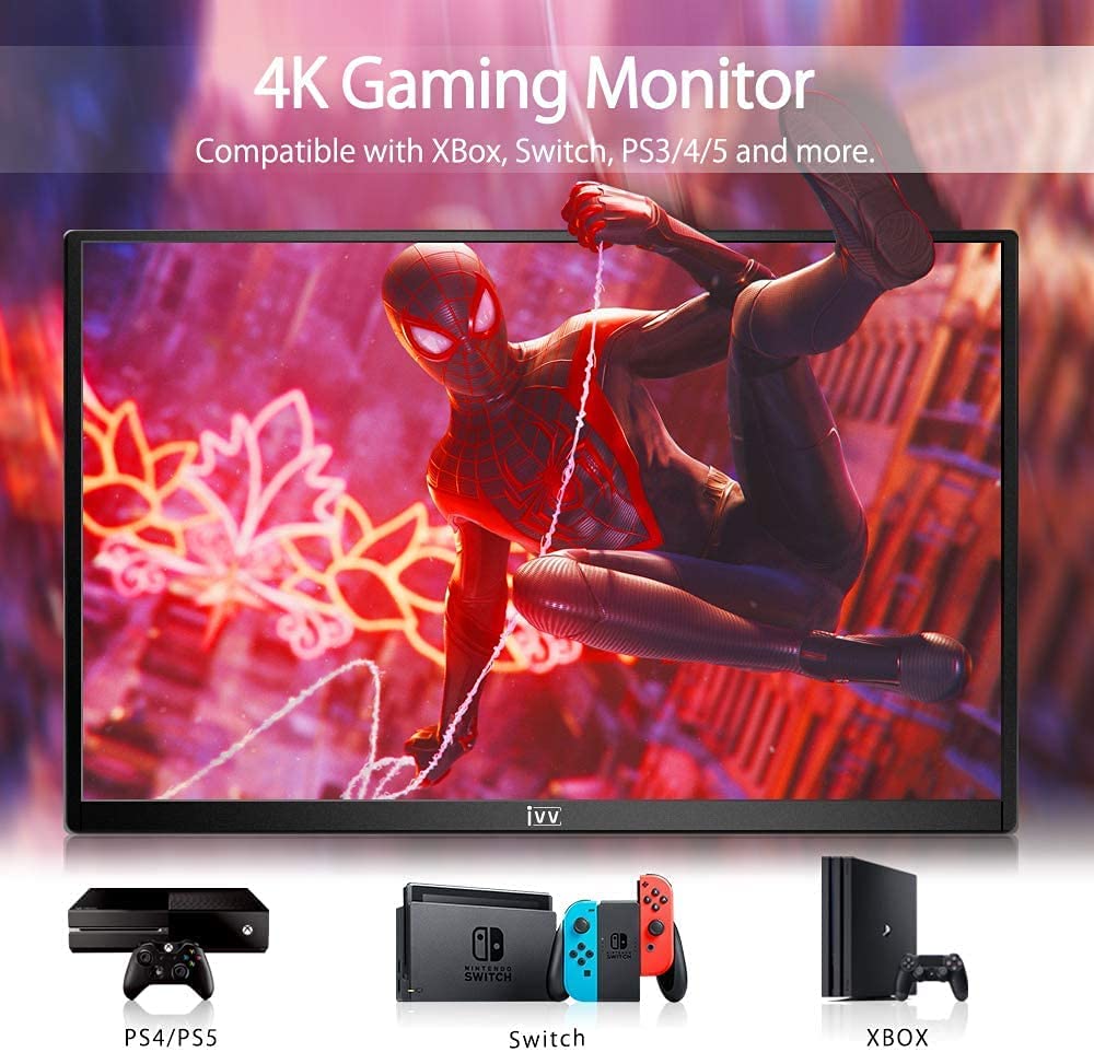 IVV 13.3" Portable Monitor 13.3" IPS UHD 3840x2160 for PC Notebook Mobile Phone