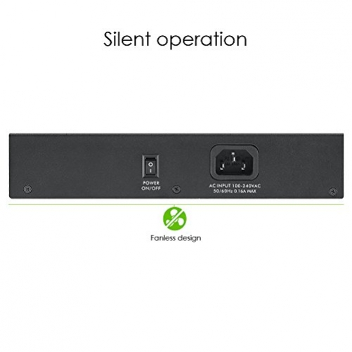 Zyxel 16-Port Gigabit Ethernet Unmanaged Switch Design ohne Lüfter [GS1100-16]