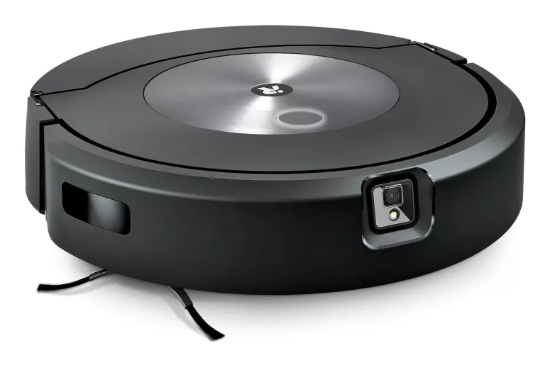 iRobot Roomba Combo j7 Roboter-Staubsauger mit Wischfunktion, Beutellos, vSLAM-Navigation, WLAN, Li-Ion Akku, Schwarz/Edelstahl