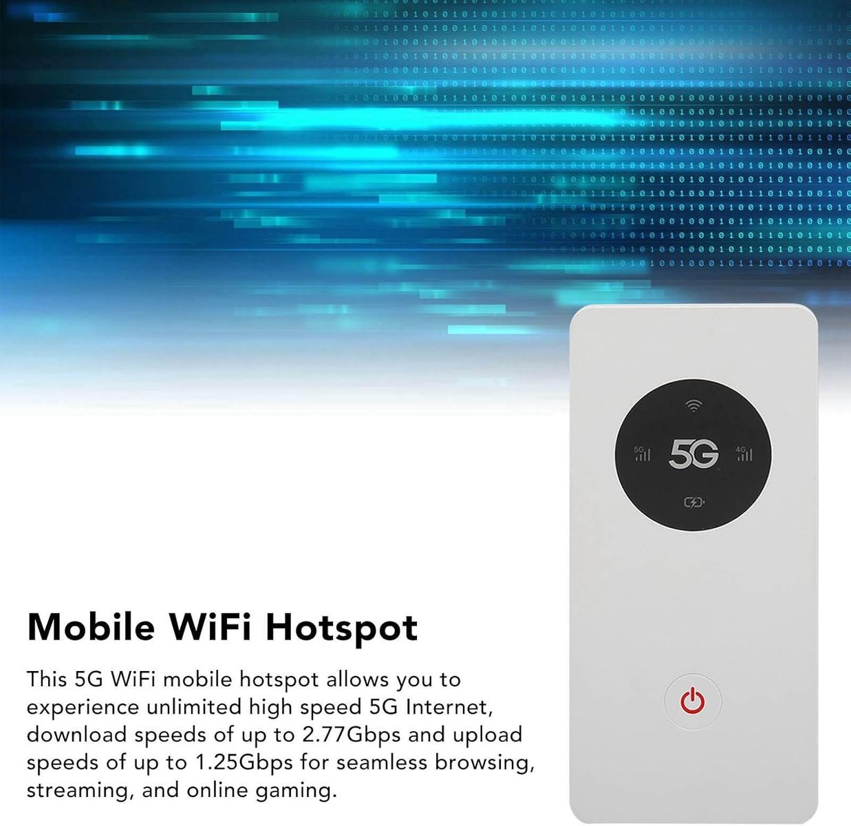 Topiky Topiky4iq6hprskw 5G-Router Pocket WiFi, Tragbarer 5G Mobile Hotspot mit Nano-SIM, Dualband WLAN (802.11ac), ZyNOS, WPA3, Reise