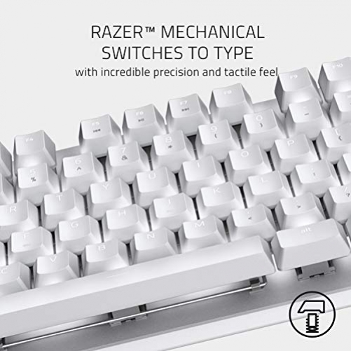 Razer BlackWidow Lite Gaming Keyboard Orange Switches TKL Mercury USA Layout QWERTY ISO