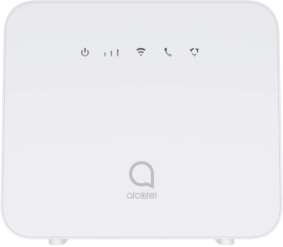 Alcatel HH42 4G/LTE Router (CAT4 | 150Mbps Download | 50Mbps Upload), Includes 2 External LTE Antennas, WiFi 802.11 b/g/n, Hotspot Function, WPS, 2 x 100Mbps LAN Ports, White