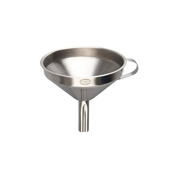 Dr. Oetker Funnel with Strainer, Stainless Steel, Grey