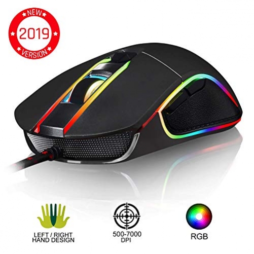 KLIM AIM Chroma Optischer 7.000 DPI Wired RGB-Beleuchtung Gaming Maus Beidhändig