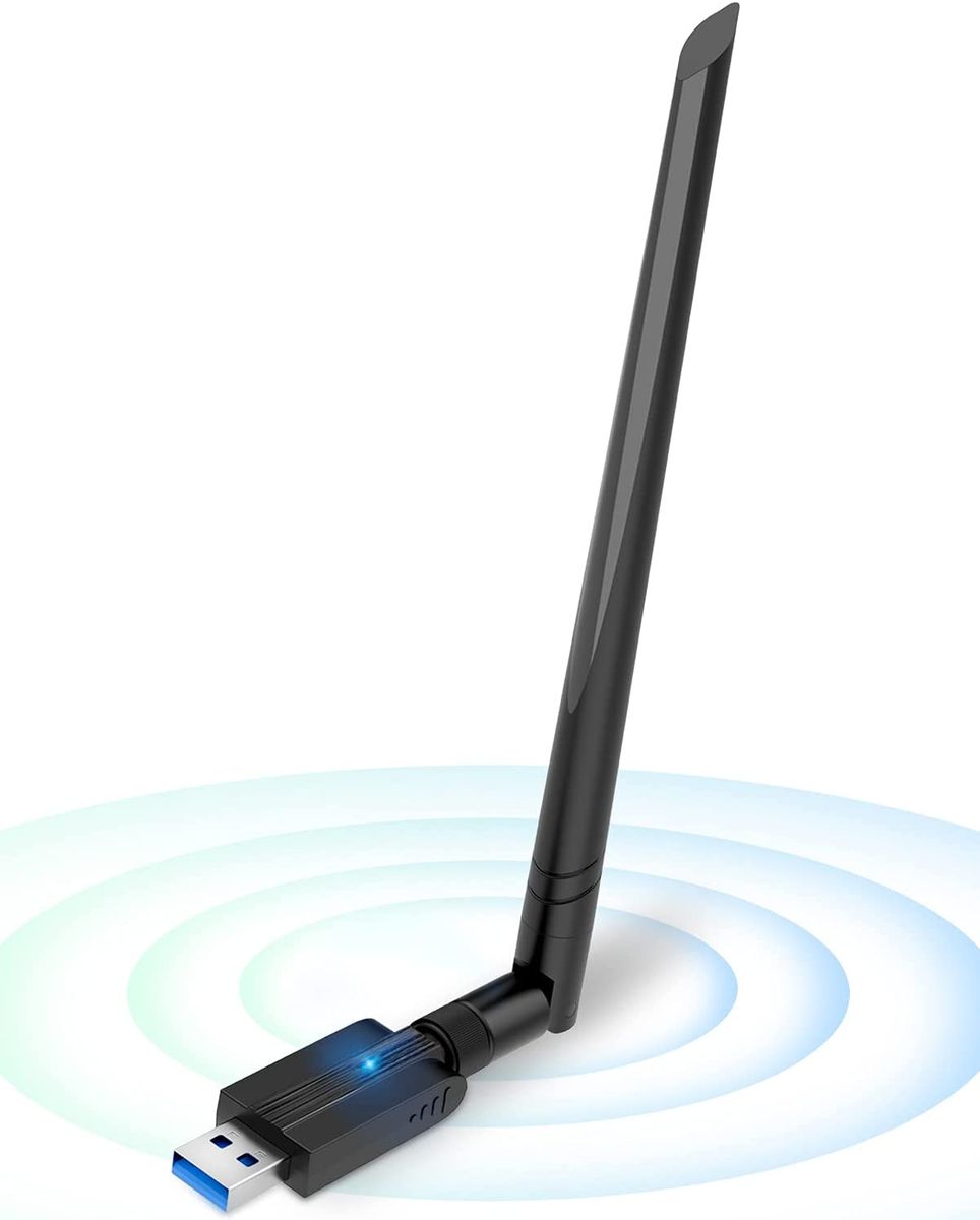 Maxesla WiFi Adapter 1300Mbit/s with USB 3.0 WLAN Stick with 5dBi Antenna for PC/Desktop/Laptop, Dual Band (5GHz/867Mbps 2.4GHz 400Mbps)