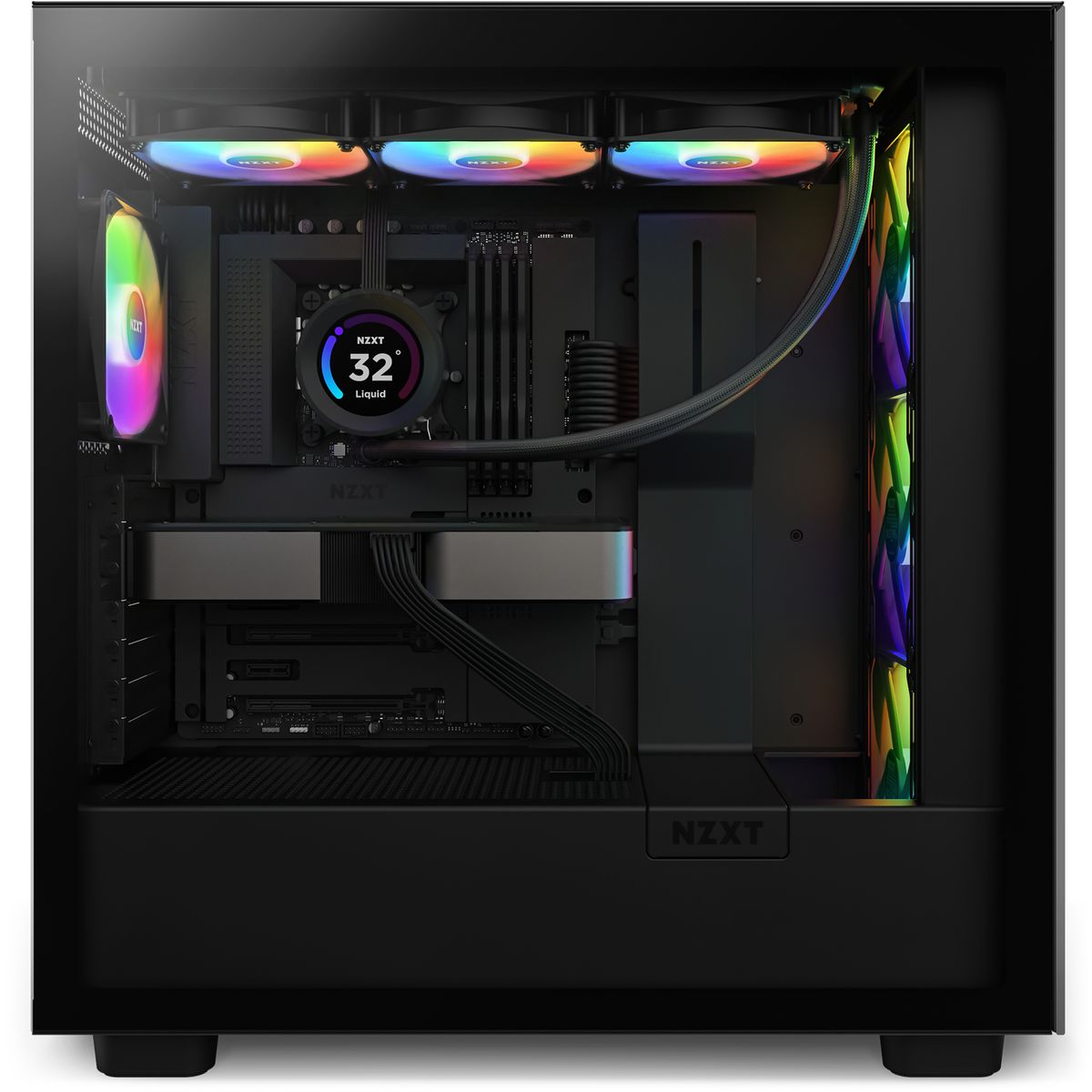NZXT Kraken Elite 360 RGB All-in-One-Flüssigkeitskühler 360 mm, 3x 120 mm Lüfter, RGB, TFT-LCD-Display, Schwarz