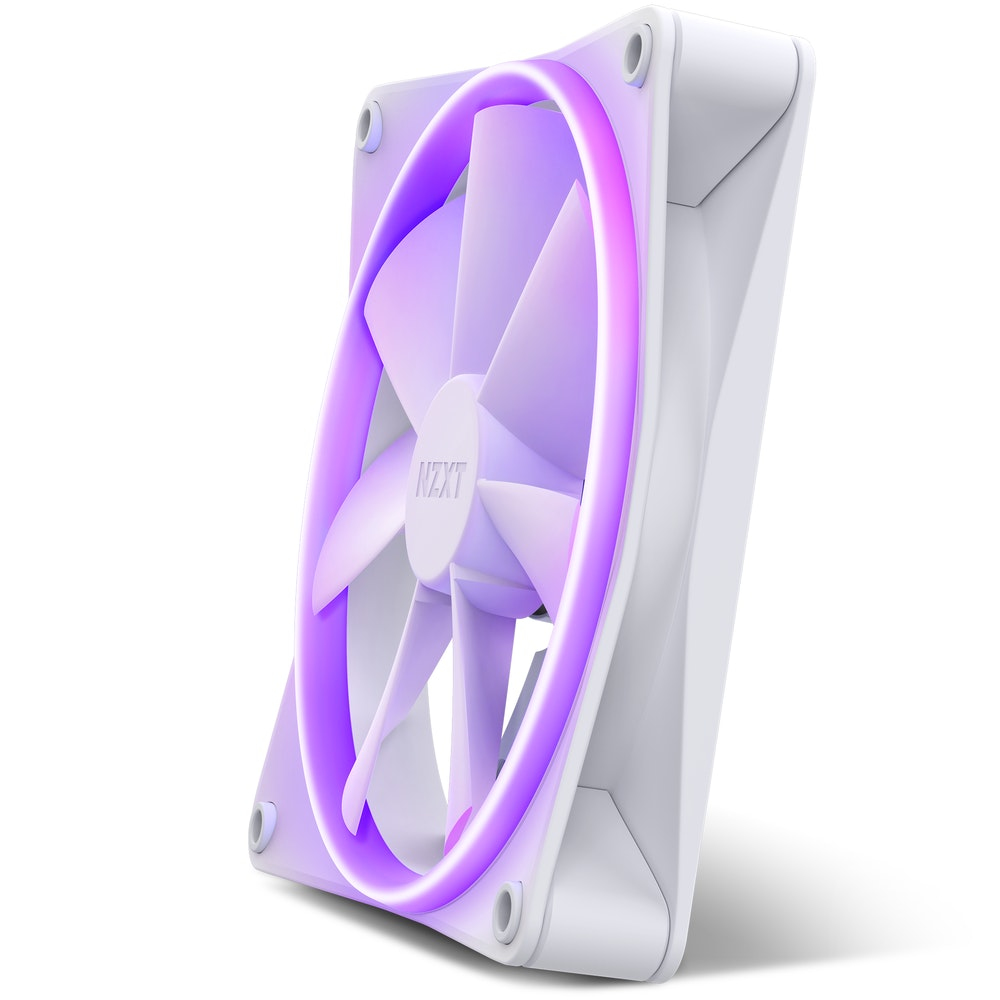 NZXT RF-R14SF-W1 F140 RGB Gehäuselüfter 140 mm, RGB LED, Fluiddynamisches Lager (FDB), 1800 RPM, 12 V, Weiß, 1er