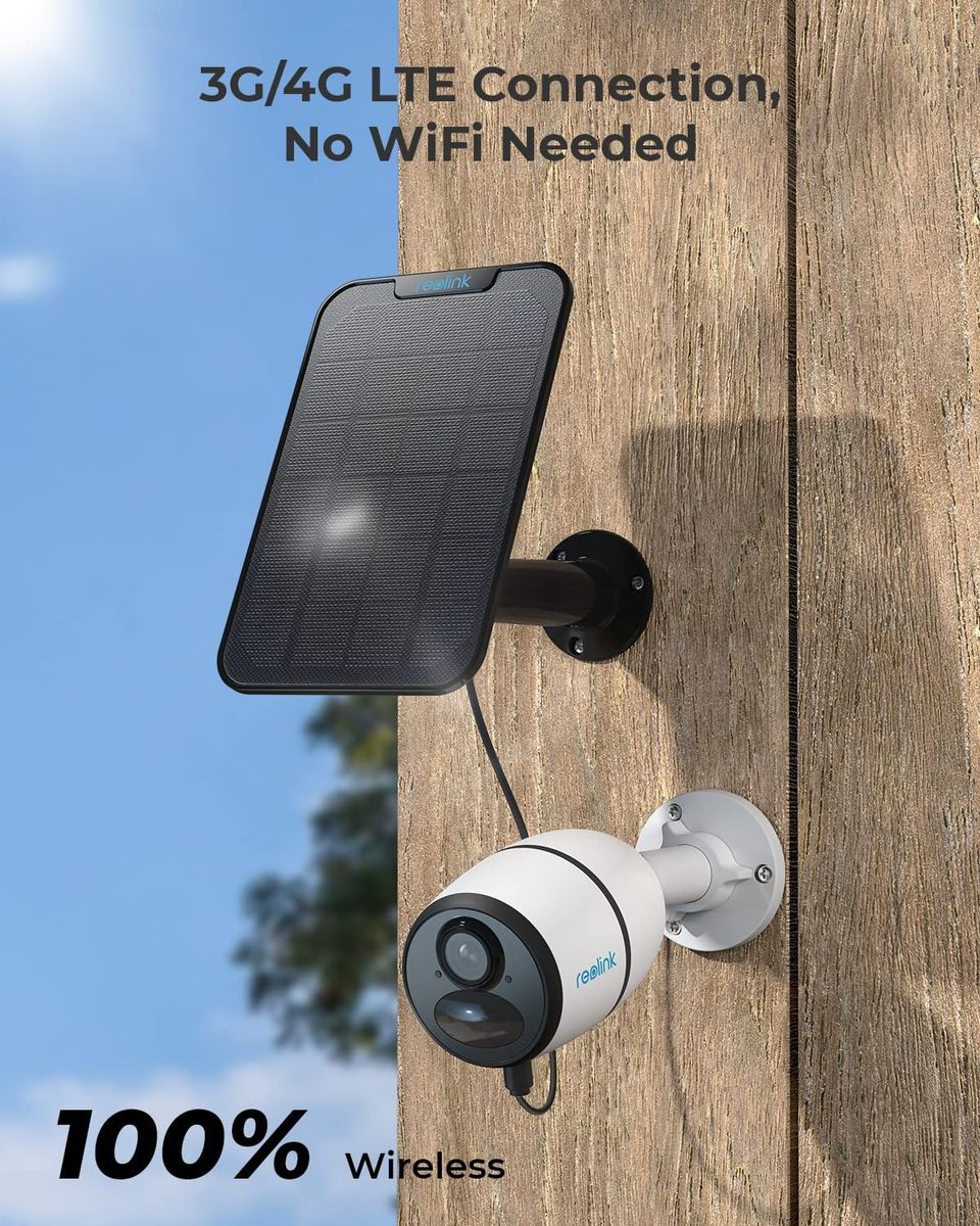 Reolink 3G/4G LTE Überwachungskamera Aussen Akku 2K 4MP mit microSD- und SIM-Kartenslot, Personen-/Autoerkennung, Mobile Solar Kamera Outdoor mit PIR Bewegungsmelder, 2-Wege-Audio, Go Plus+Solarpanel Reolink Go Plus mit Solarpanel