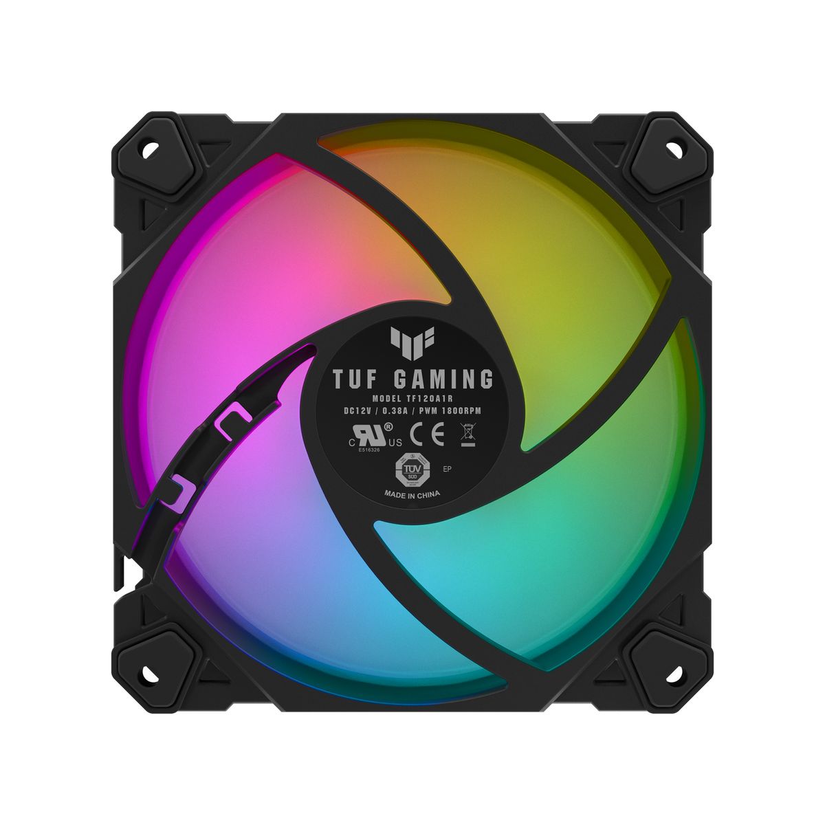 ASUS TUF Gaming TF120 ARGB Gehäuselüfter 120 mm PWM 250-1900 U/min 76 CFM 29 dB ARGB Anti-Vibration Schwarz