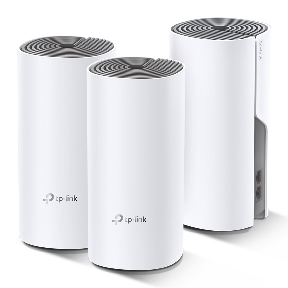 TP-Link Deco E4 Mesh Wi-Fi System AC1200 Dual Band WLAN Router & Repeater up to 370m² White 3er Pack v3.0