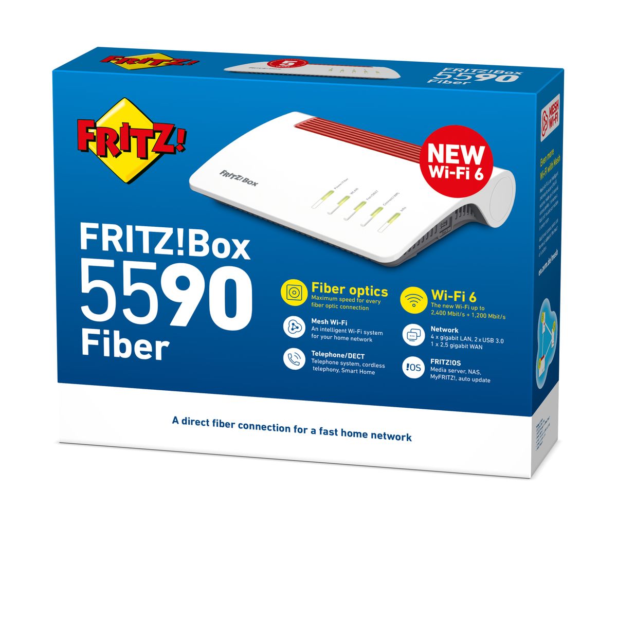 FRITZ! FRITZ!Box 5590 Fiber Edition Modem-Router, Glasfaser, WLAN