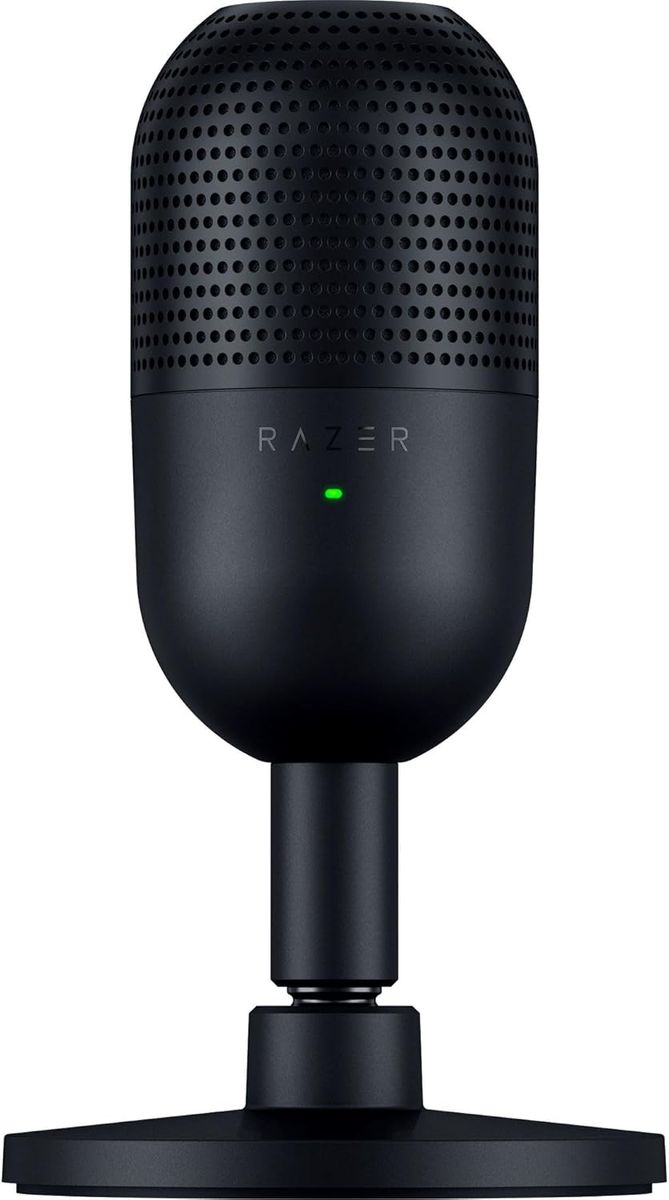 Razer Seiren V3 Mini - Ultrakompaktes USB-Mikrofon (14mm Supernieren Kondensatormikrofon, Tap-to-Mute-Sensor mit LED-Anzeige, integrierter Stoßdämpfer, Plug-and-Play Design) Schwarz