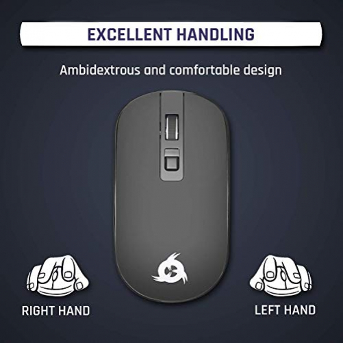 KLIM Inspiration Optische 1.600 DPI 2.4GHz Wireless Maus Beidhändig für PC/Mac