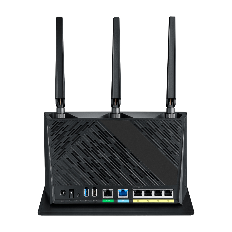 ASUS RT-AX86U Pro AX5700 AiMesh Dual Band WiFi 6 Gaming kombinierbarer Router (Tethering als 4G und 5G Router-Ersatz, PS5-kompatibel, Mobile Game Mode, AiProtection Pro, 2.5G Port, Gaming Port) 5.700 Mbit/s 1x WAN + 4x LAN + 2x USB 3.2