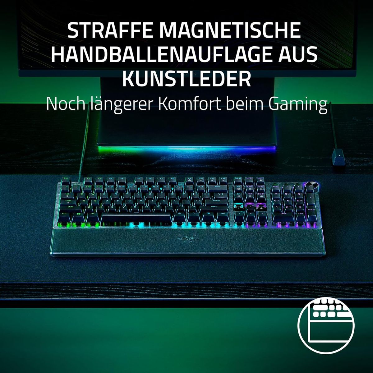 Razer Huntsman V3 Pro Gaming Keyboard Media Buttons Analog Optical Switches Chroma RGB DEU Layout QWERTZ
