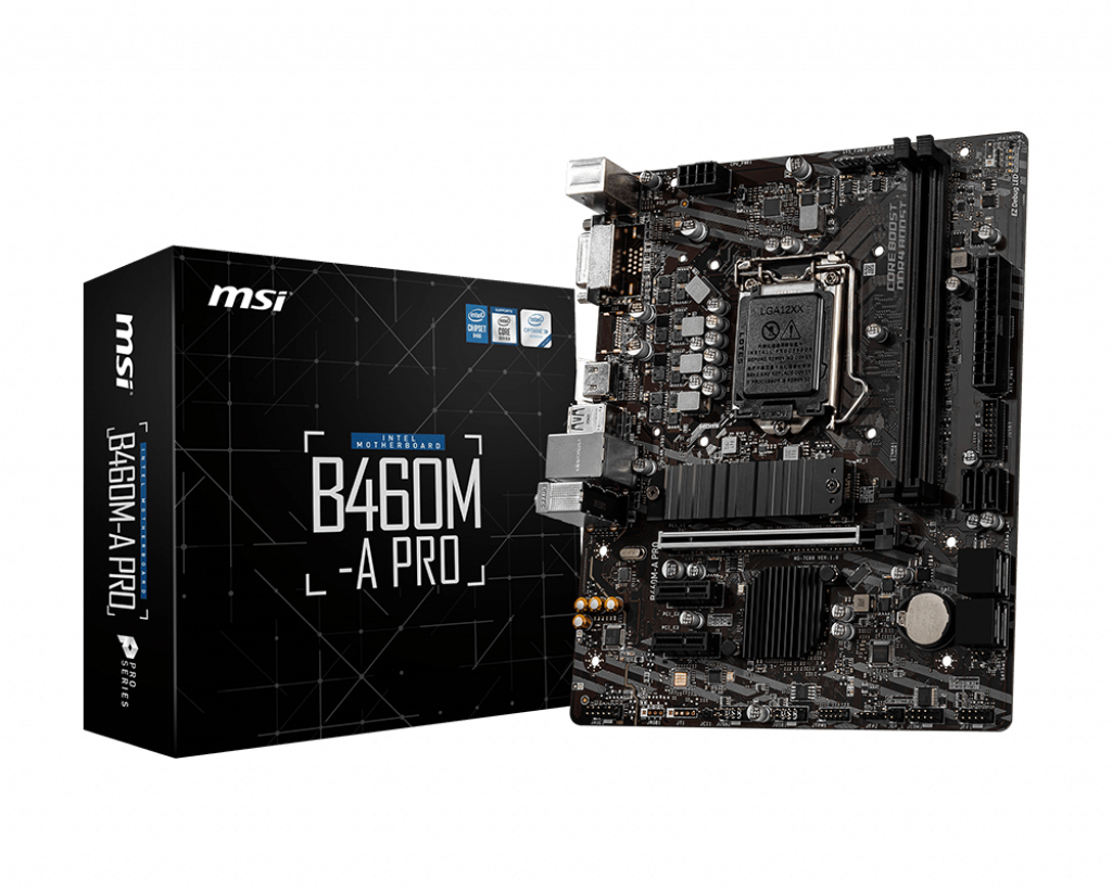 MSI B460M-A PRO Intel LGA1200 DDR4 M.2 USB 3.2 Gen 1 HDMI M-ATX Gaming Motherboard