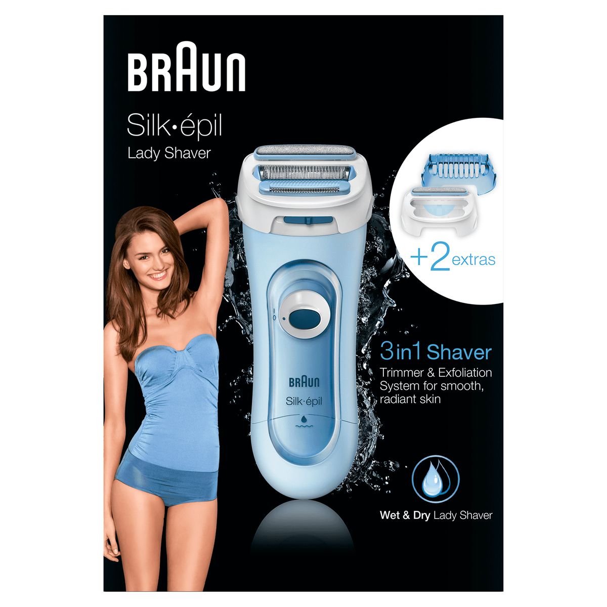 Braun Silk-epil 3 81653271 Ladies Shaver 3 Head/Heads Trimmer Blue