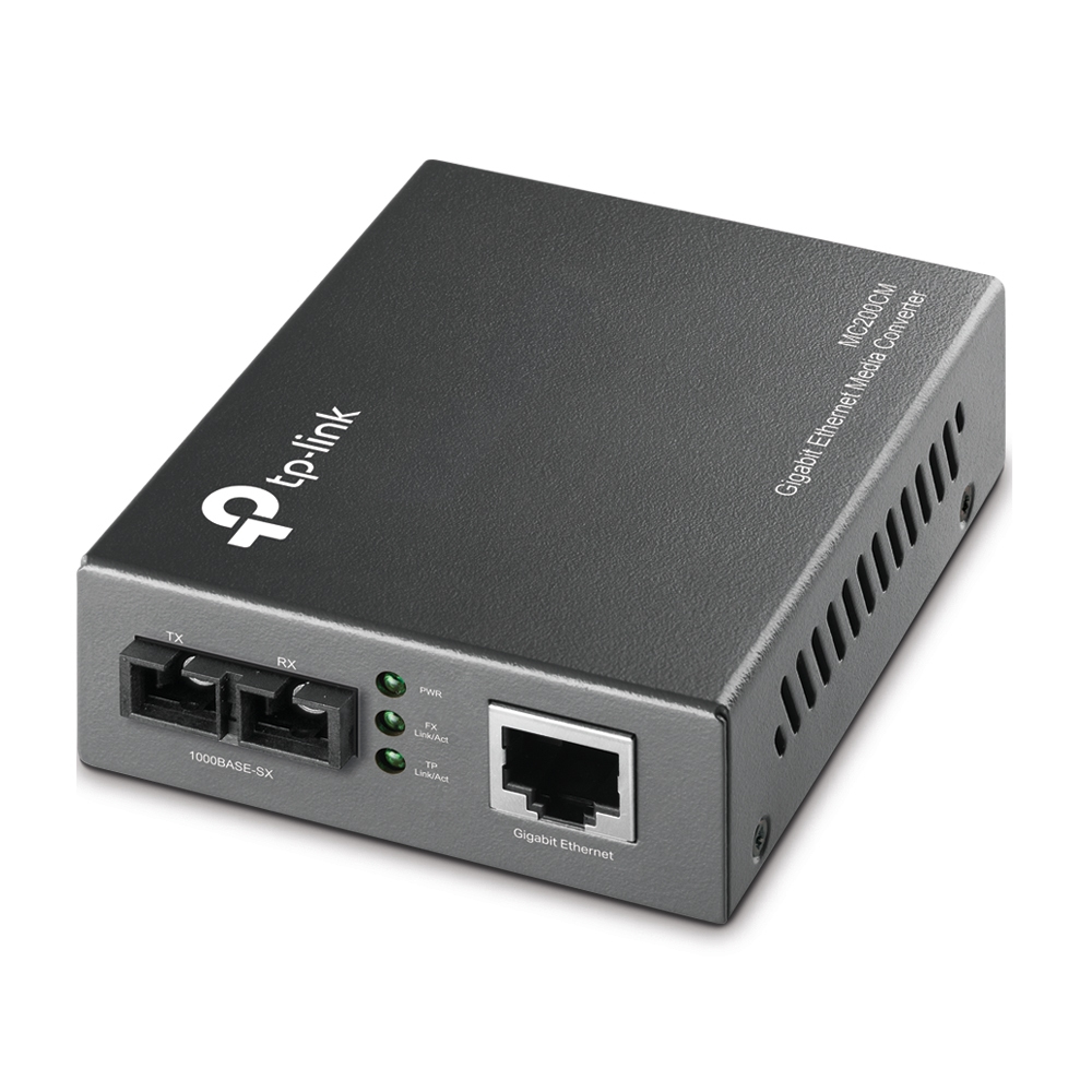 TP-Link MC200CM Gigabit Ethernet Mediaconverter up to 550m 2 SC-Glasfaseranschlüsse 1 RJ45-Anschluss Multimode Faser v4.0