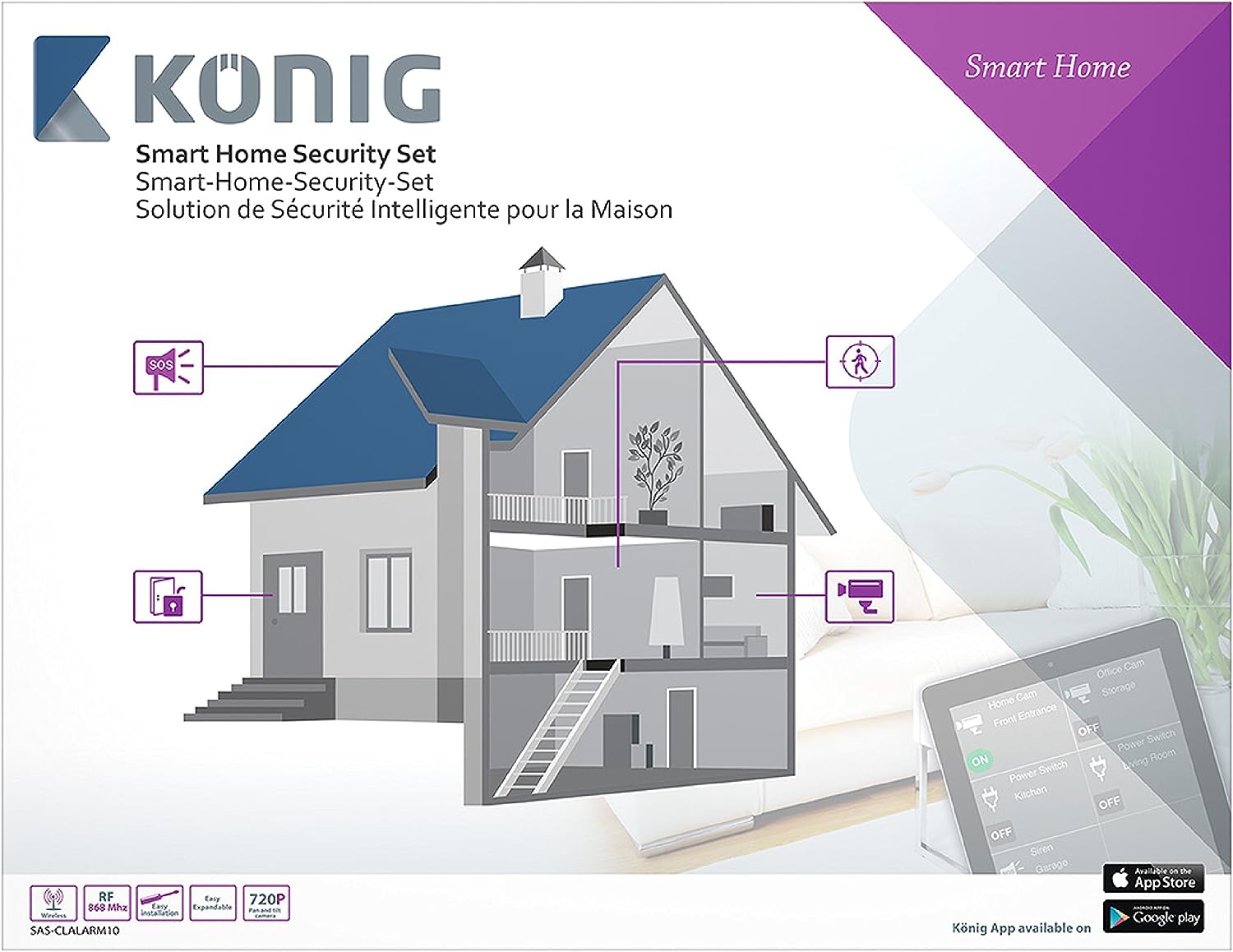 König SAS-CLALARM10 Smart-Home-Security-Set König SAS-CLALARM10 Smart-Home-Security-Set