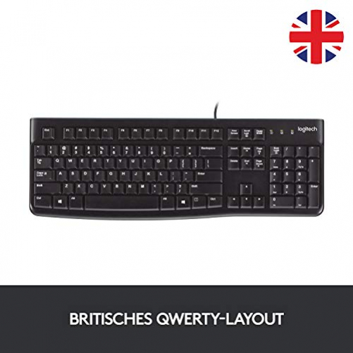 Logitech K120 Tastatur USB Tastatur schwarz ES-Layout