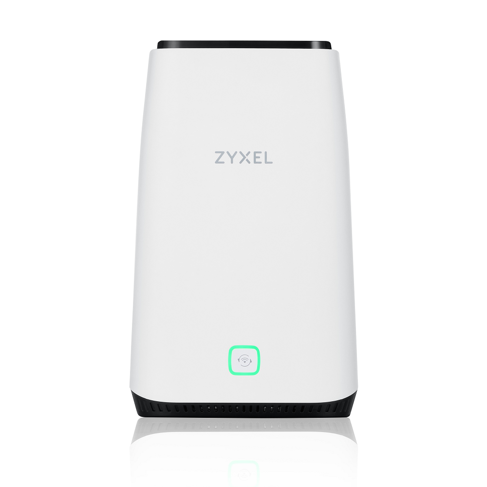 Zyxel FWA-510-EU0102F 5G FWA-Router, WiFi 6 (AX3600) Tri-Band, Multi-Gigabit Ethernet, SIM-Karten-Slot, TS9-Antennen, USB-A, Nebula Cloud, Schwarz/Weiß