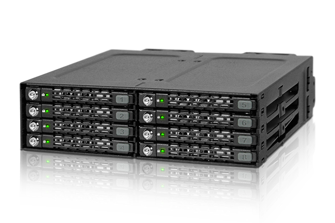 Icy Dock MB998SK-B Hot-Swap Festplatten-Backplane, Metall, Schwarz, 6 Gbit/s, Sperrschloss, 2 Lüfter (4 cm)