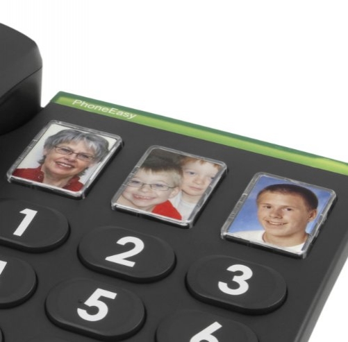 Doro PhoneEasy 331ph Schnurgebundenes Großtastentelefon mit 3 Direktwahl-Fototasten schwarz