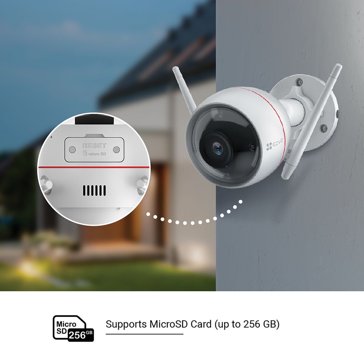 EZVIZ C3W Pro Outdoor IP-Sicherheitskamera, 4 MP (2560 x 1440), WLAN & Ethernet, Nachtsicht 30 m, Decke/Wand, IP67, 2,8 mm