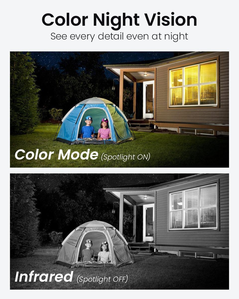 DEKCO DC5L-2P Außen PTZ Überwachungskamera 3MP 2K, 2er Pack, WLAN 2,4 GHz, 350°/90° schwenkbar, Vollfarb-Nachtsicht 30 m, 2‑Wege-Audio, IP66