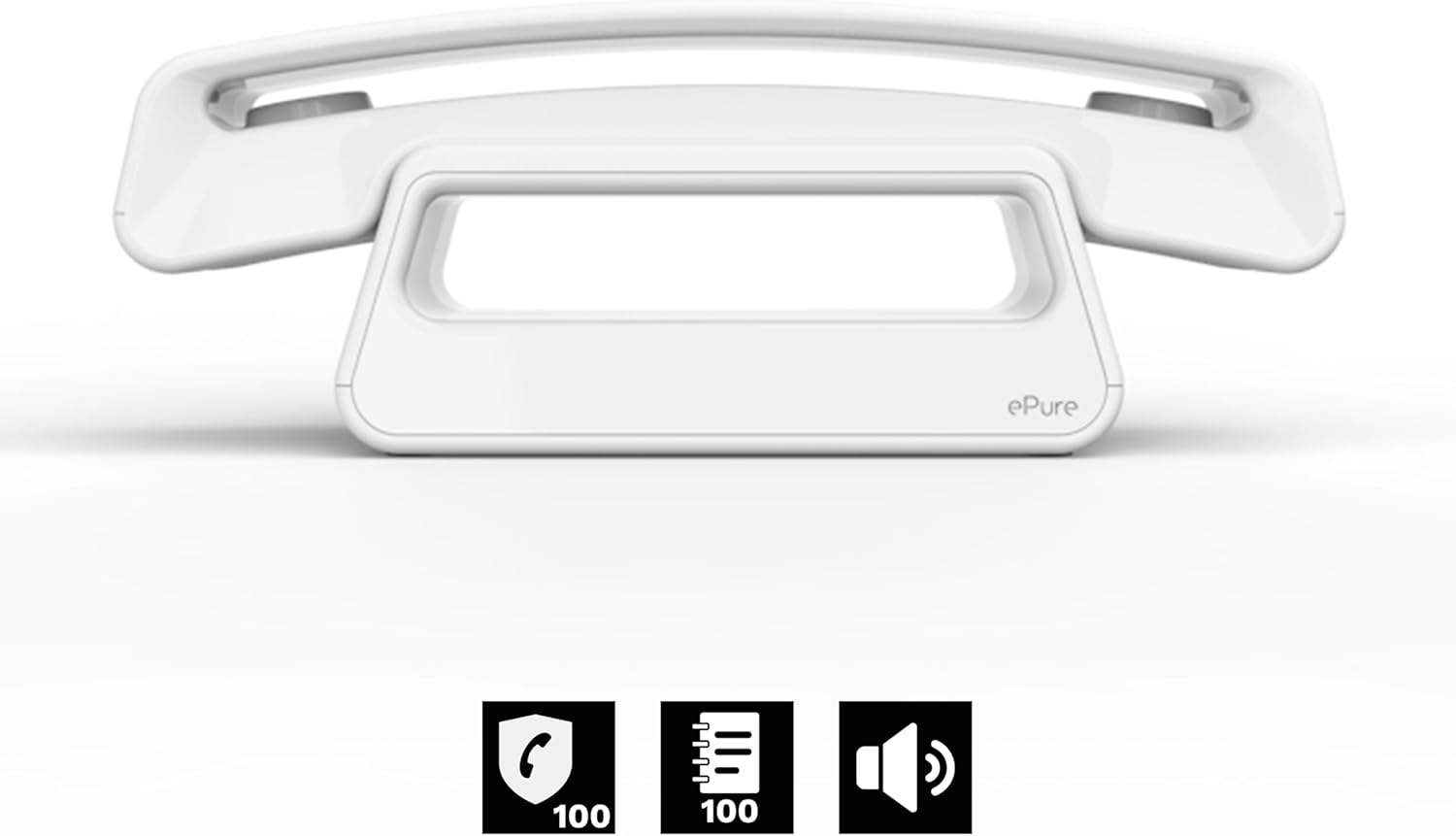 Alcatel Epure Iconic White - Einfach zu bedienendes schnurloses DECT-Design-Telefon mit Freisprechfunktion und Schutz vor unerwünschten Anrufen