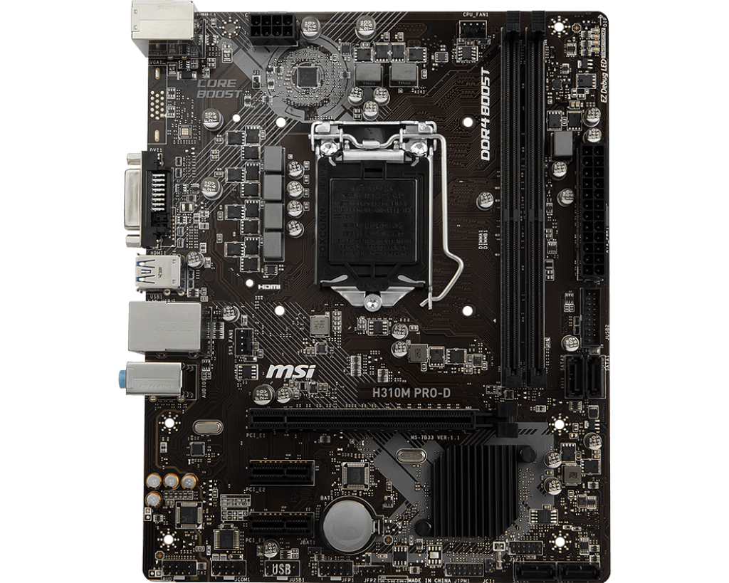 MSI H310M PRO-D Motherboard Intel H310 Express LGA 1151 (Socket H4) micro ATX