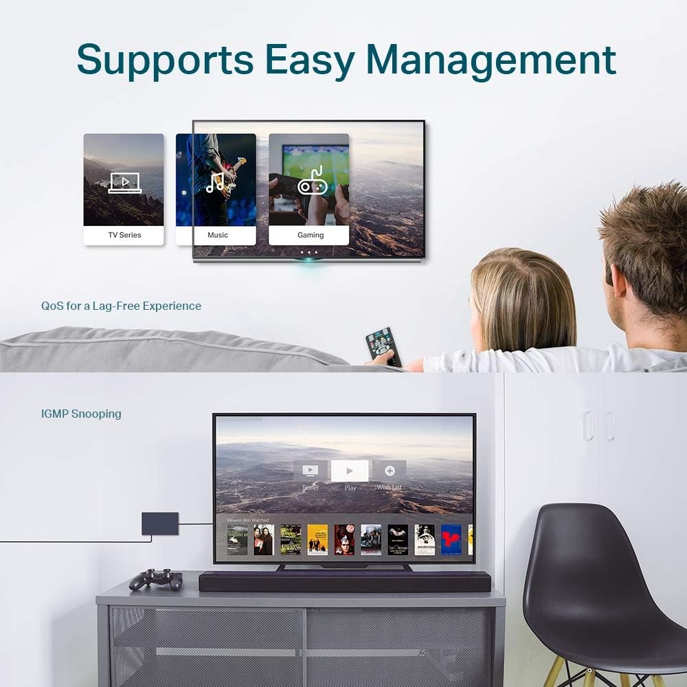 TP-Link TL-SG608E 8-Ports Gigabit Easy Smart Managed Netzwerk Switch(Plug-and-Play,Metallgehäuse, QoS, IGMP-Snooping,VLAN, zentrales Management, energieeffizient) 8-Port Managed