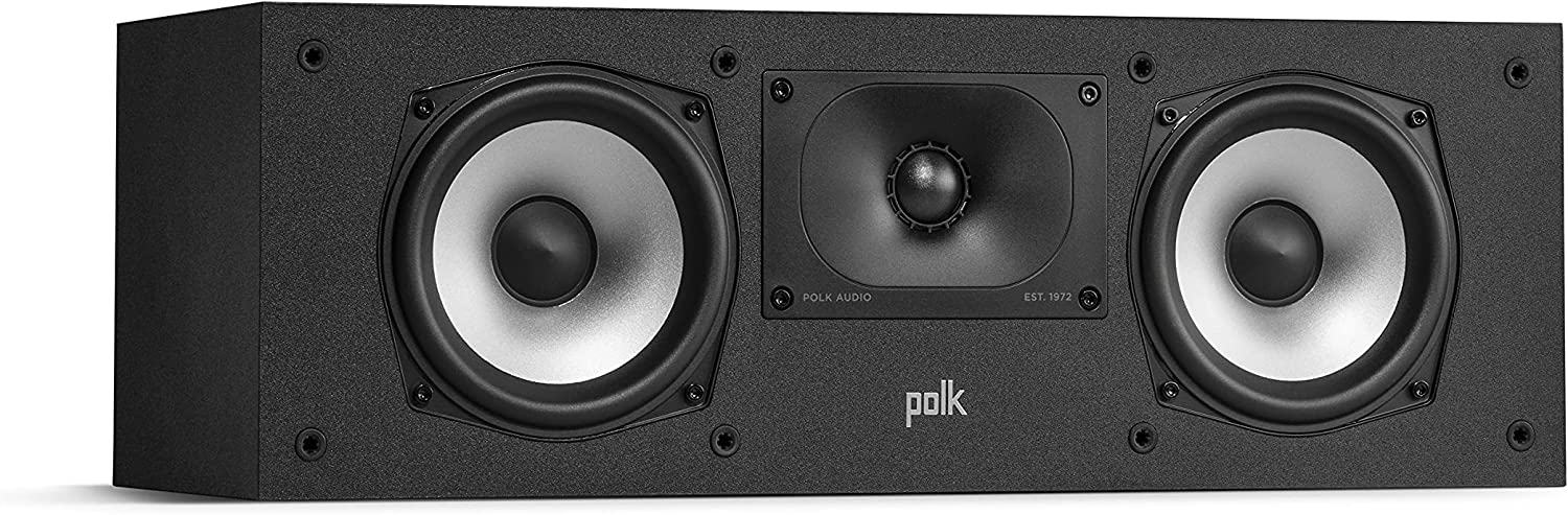 POLK AUDIO Monitor XT30 High-Resolution Center Channel Speaker, Hi-Res Certified Performance, Dolby Atmos Certified & DTS:X Compatible, Black