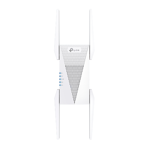 TP-Link RE815XE WiFi 6E Repeater Mesh-Satellit, Tri-Band 2,4/5/6 GHz, Wi‑Fi 6 (802.11ax), Weiß, 4 externe Antennen, 2402 Mbit/s, EU V1.0
